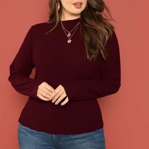 Plus Mock Neck Solid Tee